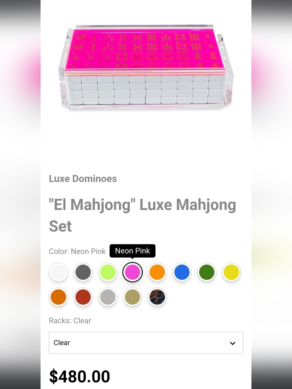 Anthropologie Luxe Dominoes Mahjong Tile Set